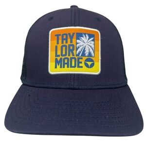 TaylorMade Golf Trucker Hat Blue Mesh‎ Back Adjustable Palm Logo